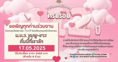 ในวาระครบรอบ 112 ปี ของโรงเรียนหนองบัววิทยายน ขอเชิญชวนท่านเข้าร่วมกิจกรรมวันสถาปนาโรงเรียน ในวันเสาร์ที่ 17 พฤษภาคม 2568 นี้
